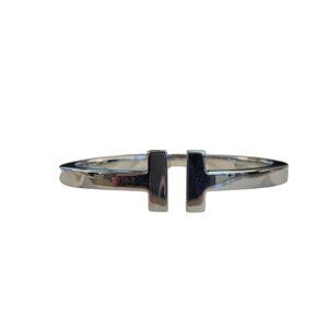 Tiffany & Co. Sterling Silver T Square Open Bracelet with Box #24077